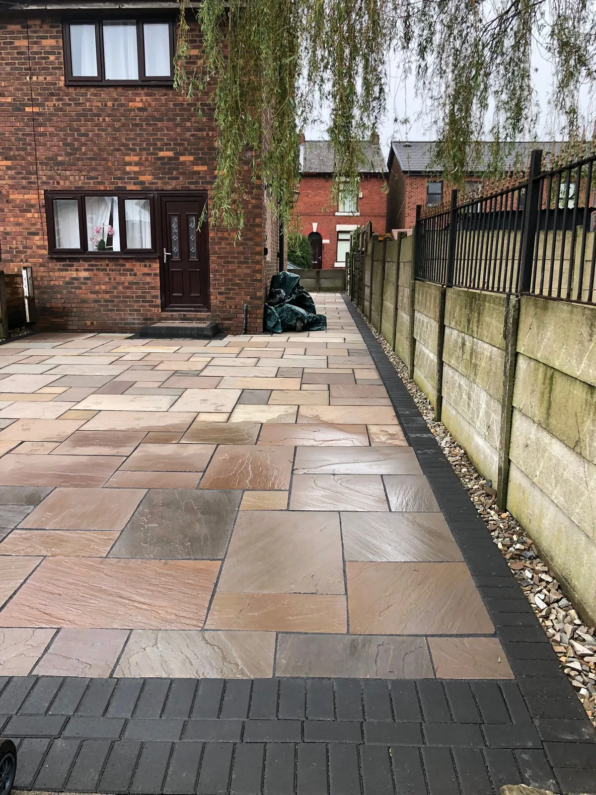 Indian sandstone driveway installation in Manchester